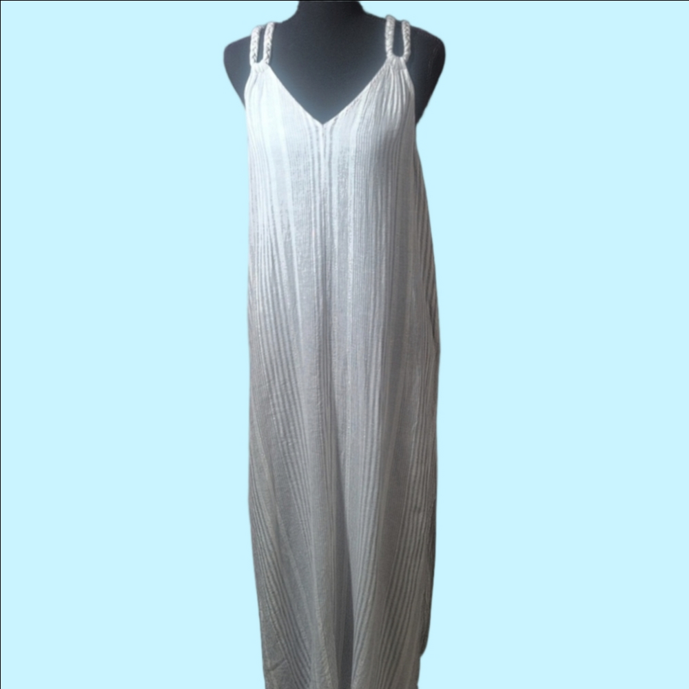 C&C California Gray and White Striped Dress/Coverup